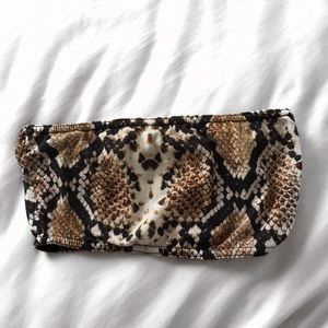 🐍 snakeskin print tube top